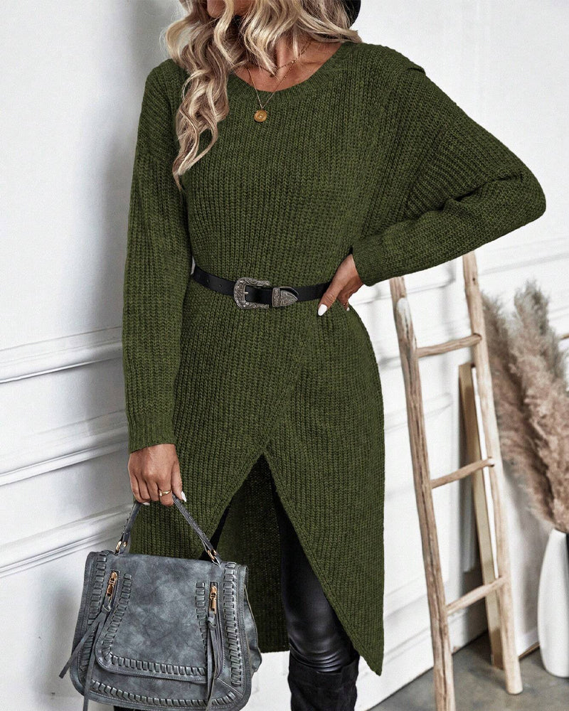 Artemis | Women’s Asymmetrical Tunic Sweater with Diagonal Hem