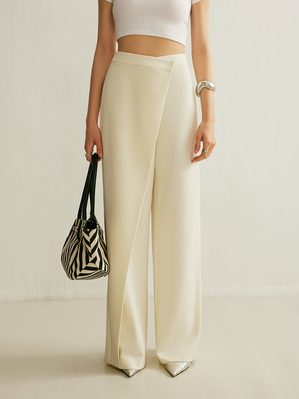 Harlow | Women’s High Waist Wide-Leg Trousers with Wrap