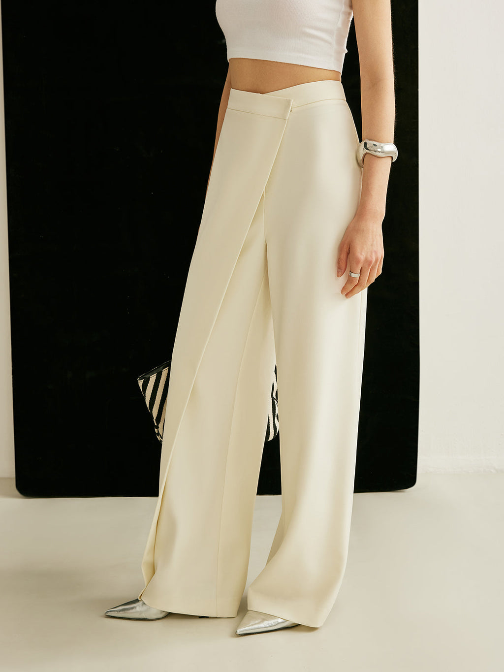 Harlow | Women’s High Waist Wide-Leg Trousers with Wrap