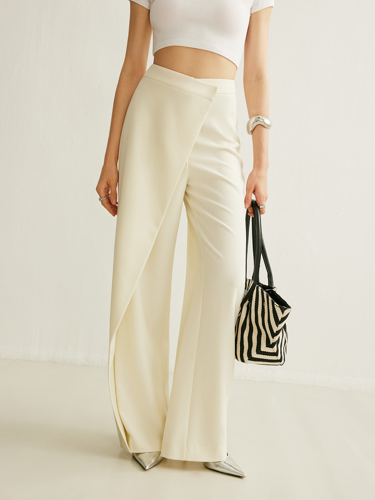 Harlow | Women’s High Waist Wide-Leg Trousers with Wrap