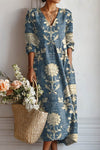 Aurore | Women's Floral V-Neck Midi Dress