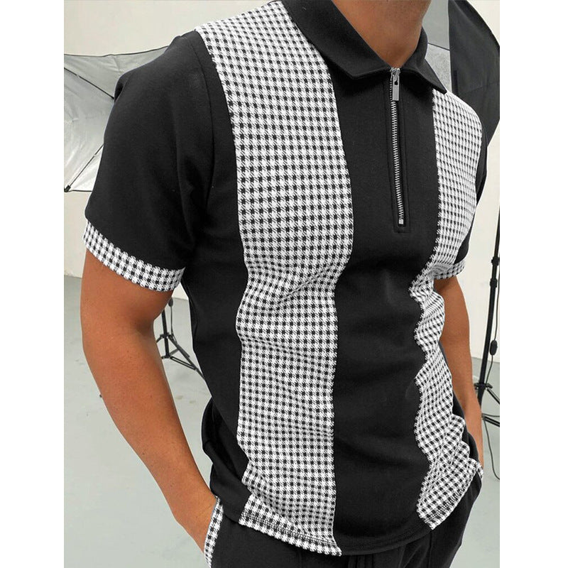 Lachlan Turner | Camo Print Zip Polo Shirt For Men