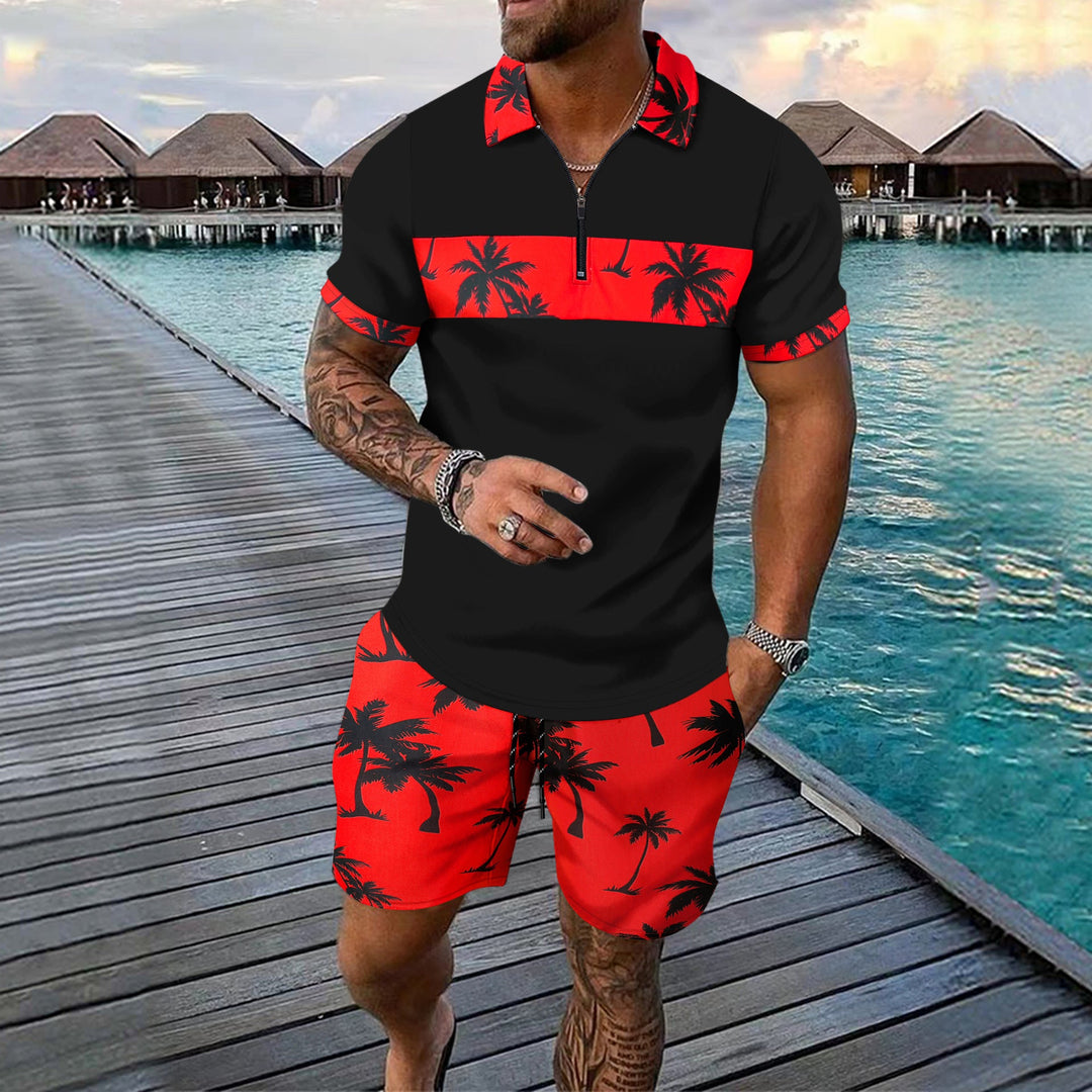 Kai Fairweather | Tropical Print Polo &amp; Shorts Set For Men