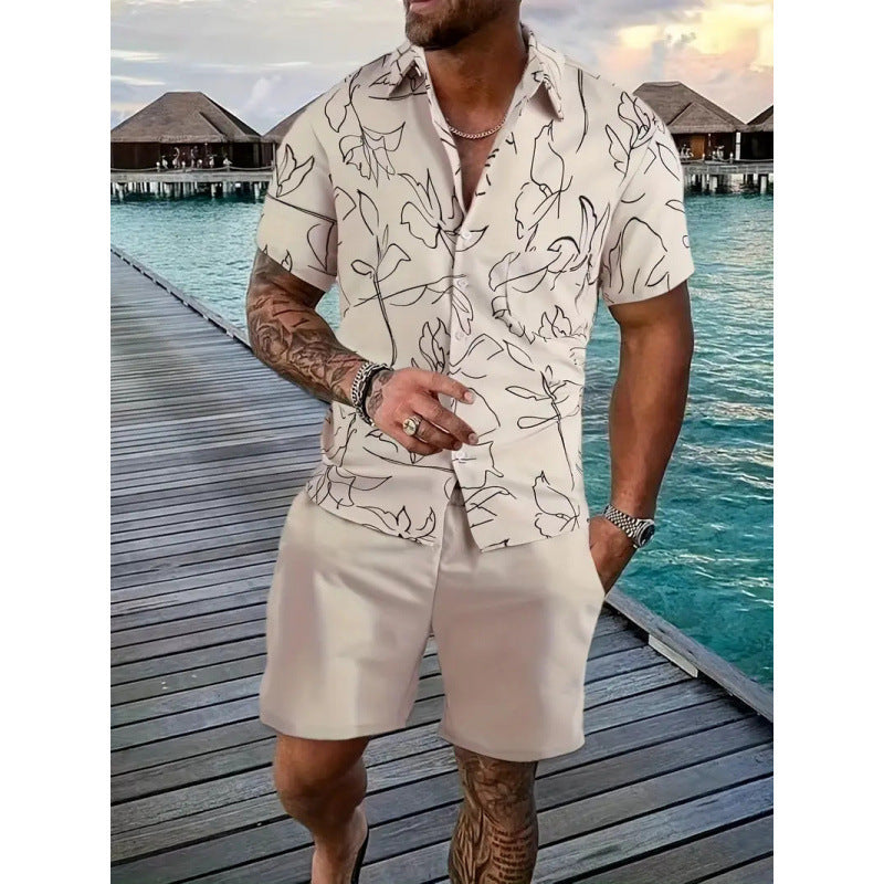 Dylan Foley | Tropical Print Shirt And Shorts Set For Men