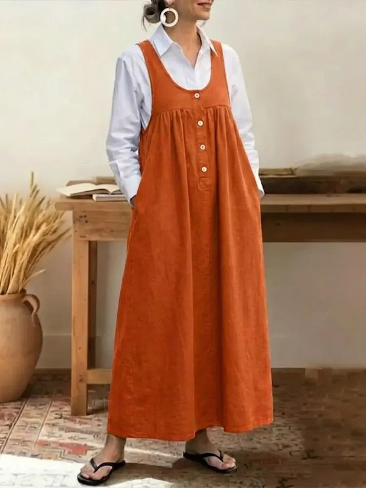 Charlotte Mitchell | Casual Maxi Dress With Button Detail For Women