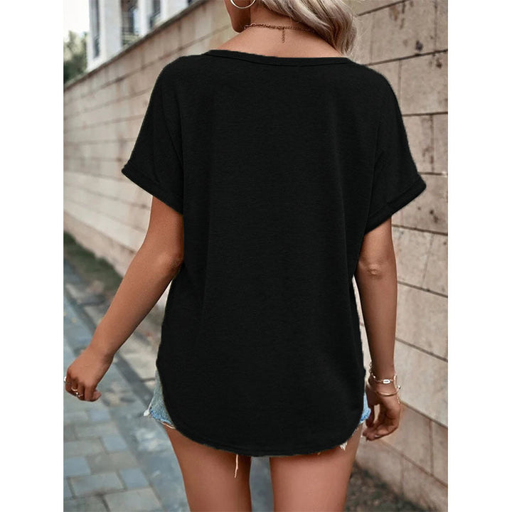 Millie Sutherland | Button-Detail V-Neck Top For Women