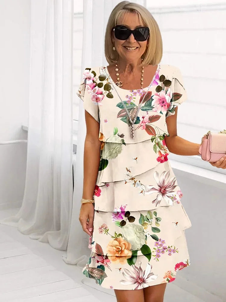 Phoebe | Women’s Bloom Ruffle Dress with Layered Skirt
