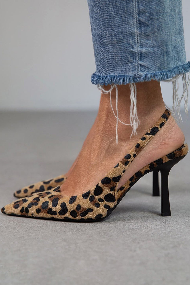 Melanie | Women’s Leopard Print Heels with Pointed Toe