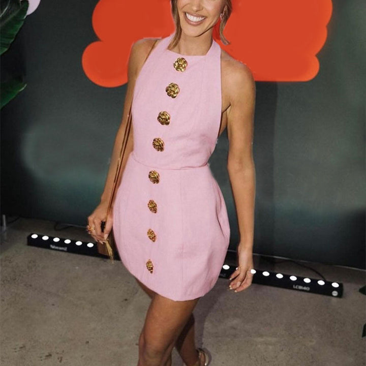 Bridie Nash | Rose Button Cocktail Dress For Women