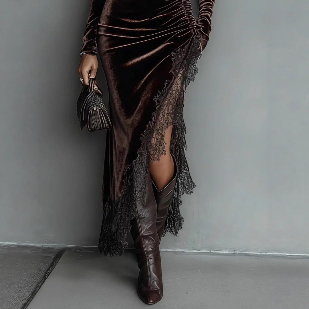 Vivienne Hartley | Elegant Velvet Maxi Races Dress For Women
