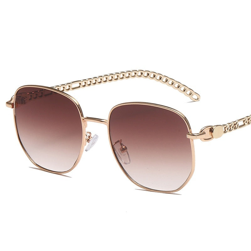 Vespera | Women’s Gold Chain Sunglasses with Detailin