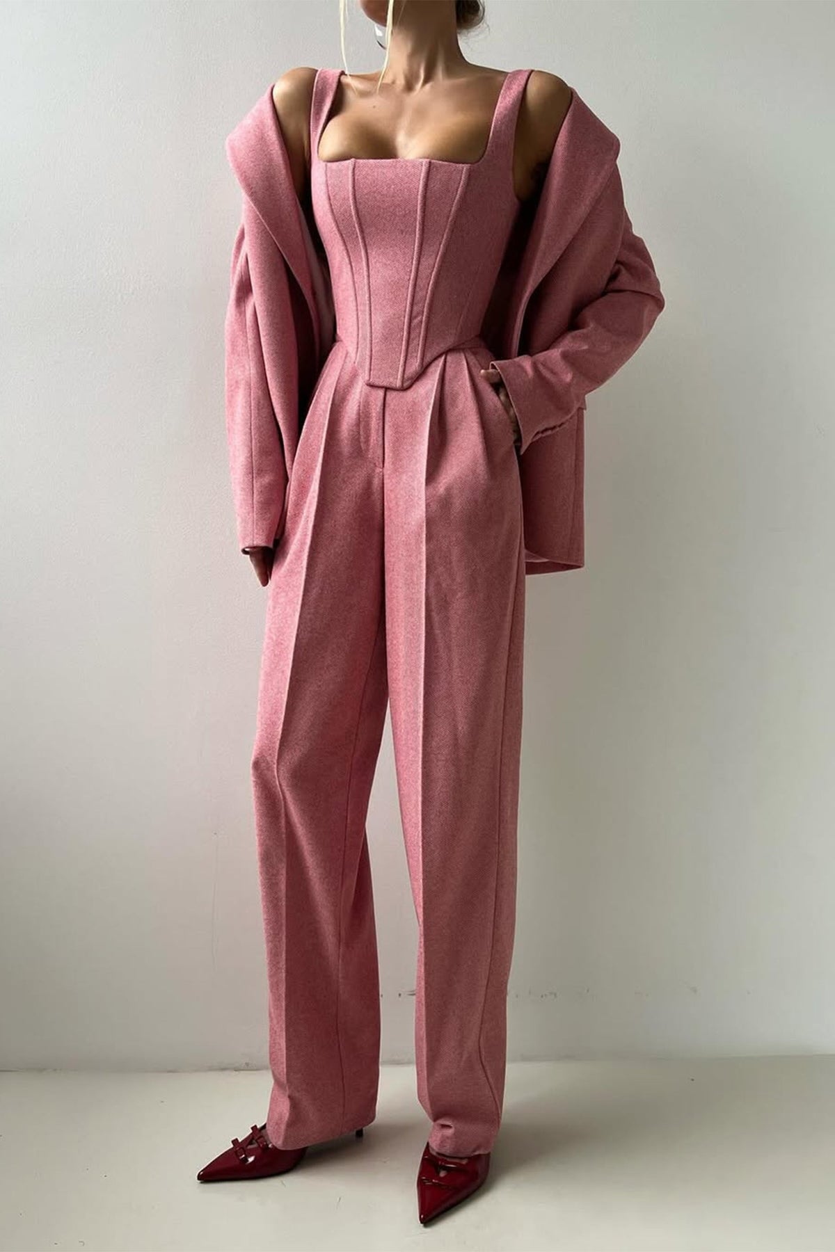 Bellamy | Women’s Three Piece Suit with Herringbone Weave