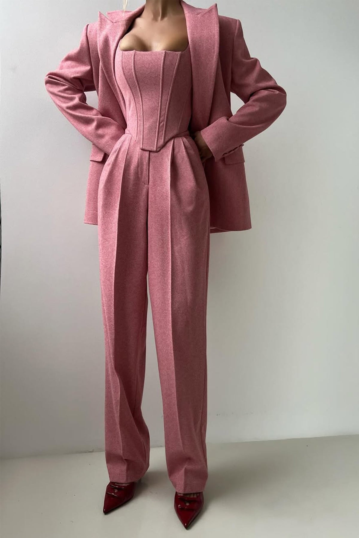 Bellamy | Women’s Three Piece Suit with Herringbone Weave