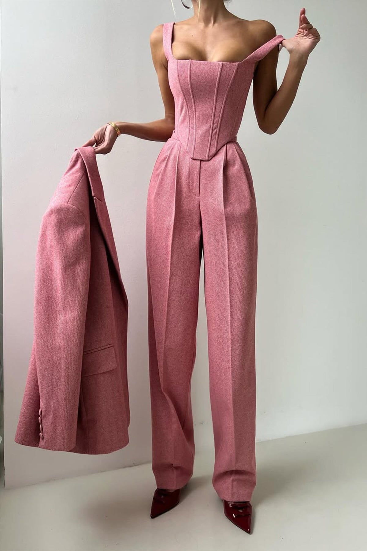 Bellamy | Women’s Three Piece Suit with Herringbone Weave