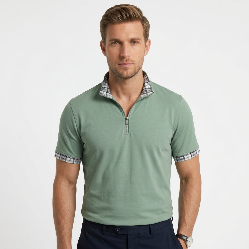 Benjamin Foster | Half-Zip Polo Shirt For Men