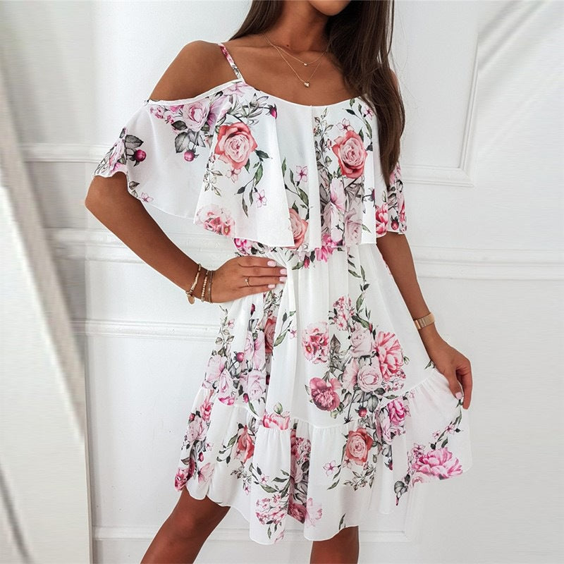 Amelia Hughes | Floral Ruffled Summer Dress For Women