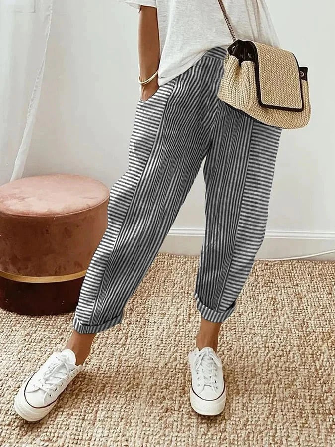 Holly | Women’s Striped Pants with Vertical Stripes