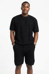 Blake Sutton | Textured Knit Shirt & Shorts Set For Men