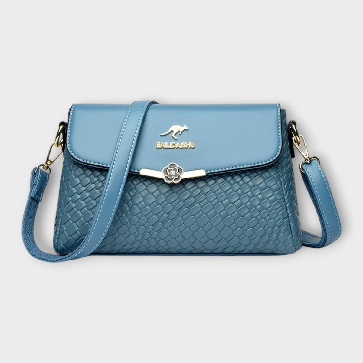 Clara | Women’s Woven Crossbody Bag with Flap Closure