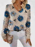 Bonnie | Women’s Floral V-Neck Sweater with Blooms