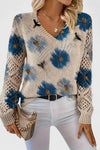 Bonnie | Women’s Floral V-Neck Sweater with Blooms