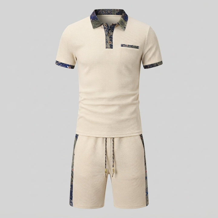 Brayden Foley | Textured Polo Shorts Set For Men