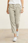 River | Women's Linen Drawstring Pants Relaxed Tapered Fit