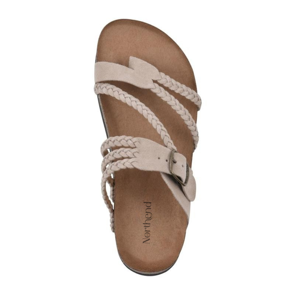 Bronte | Women’s Braided Buckle Sandals with Cork Footbed