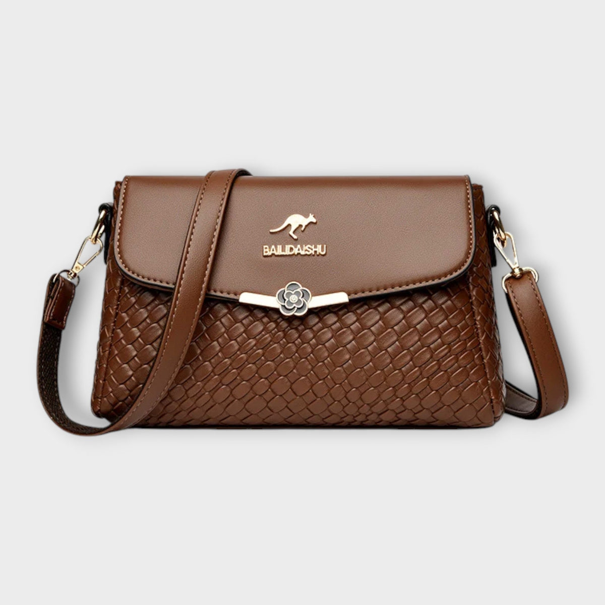 Clara | Women’s Woven Crossbody Bag with Flap Closure