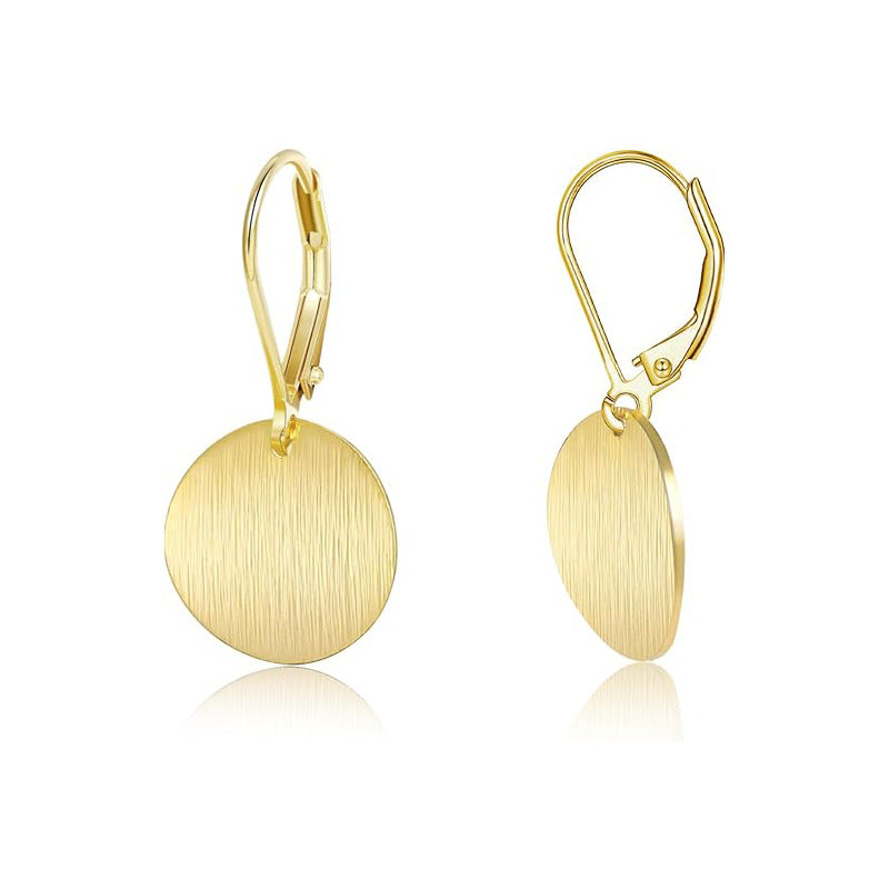 Alianna | Women’s Gold Disc Earrings with Drop