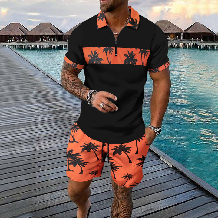 Kai Fairweather | Tropical Print Polo &amp; Shorts Set For Men