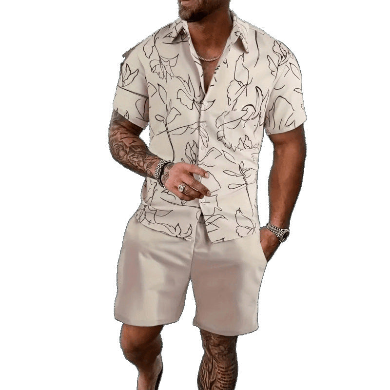 Dylan Foley | Tropical Print Shirt And Shorts Set For Men