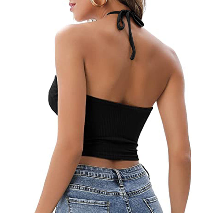 Lauren Smith | Halter Cutout Crop Top For Women