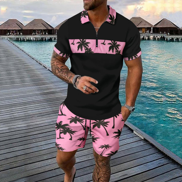 Kai Fairweather | Tropical Print Polo &amp; Shorts Set For Men