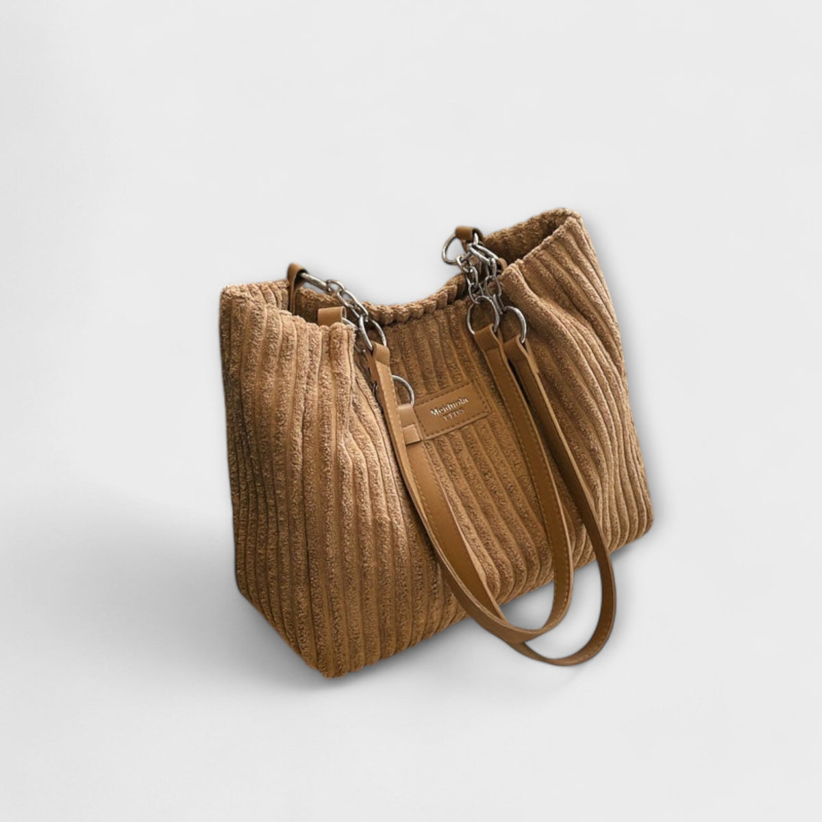 Vivian | Women’s Ribbed Tote Bag with Chain Handles