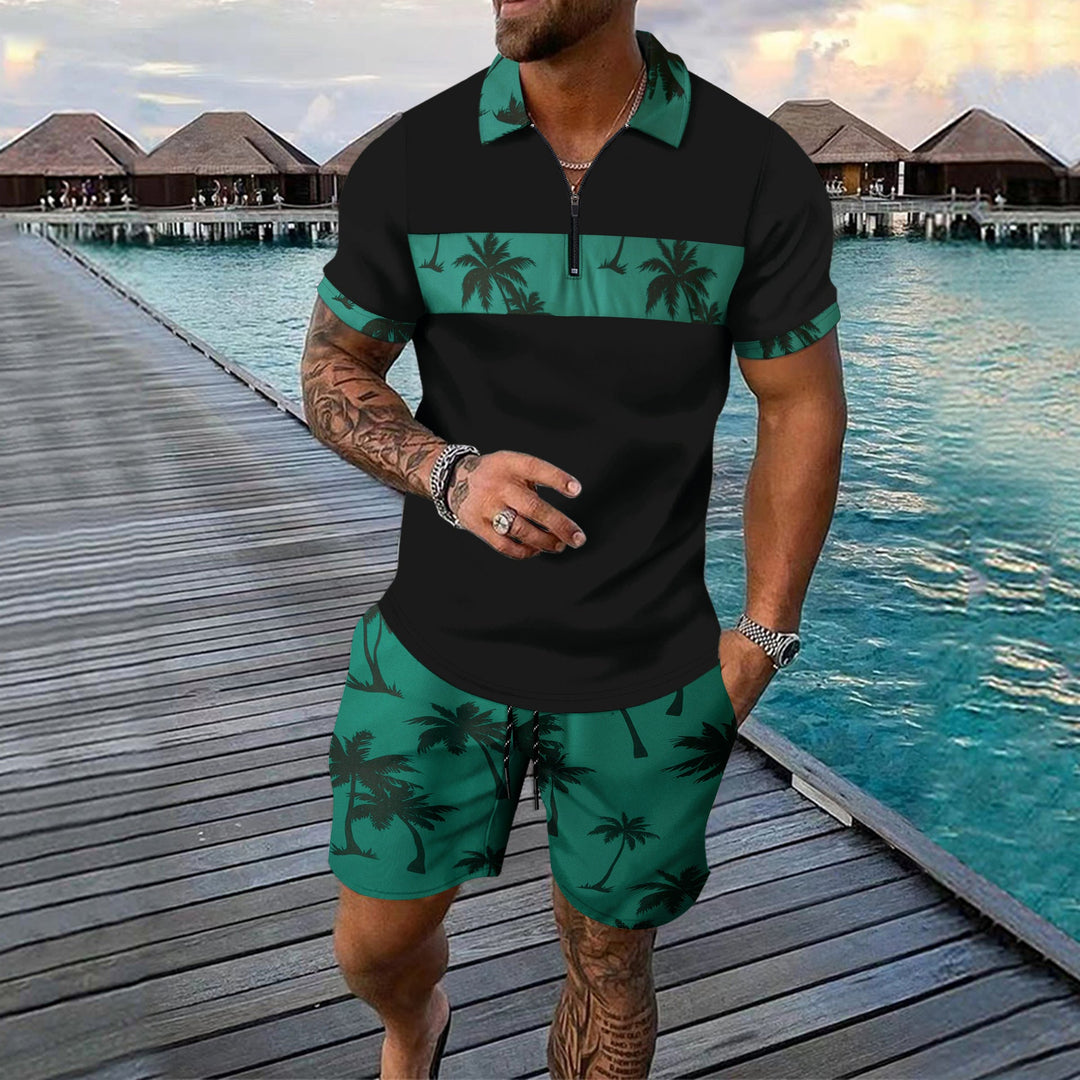 Kai Fairweather | Tropical Print Polo &amp; Shorts Set For Men