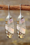 Vintage Oval Stone Earrings Made from Natural Materials