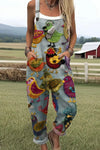 Ella | Vintage Colourful Bird Jumpsuit