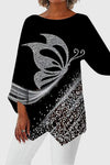 Calliope | Women's Butterfly Print Asymmetric Top