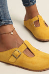 Calypso | Women's Buckle T-Bar Closed Toe Clogs