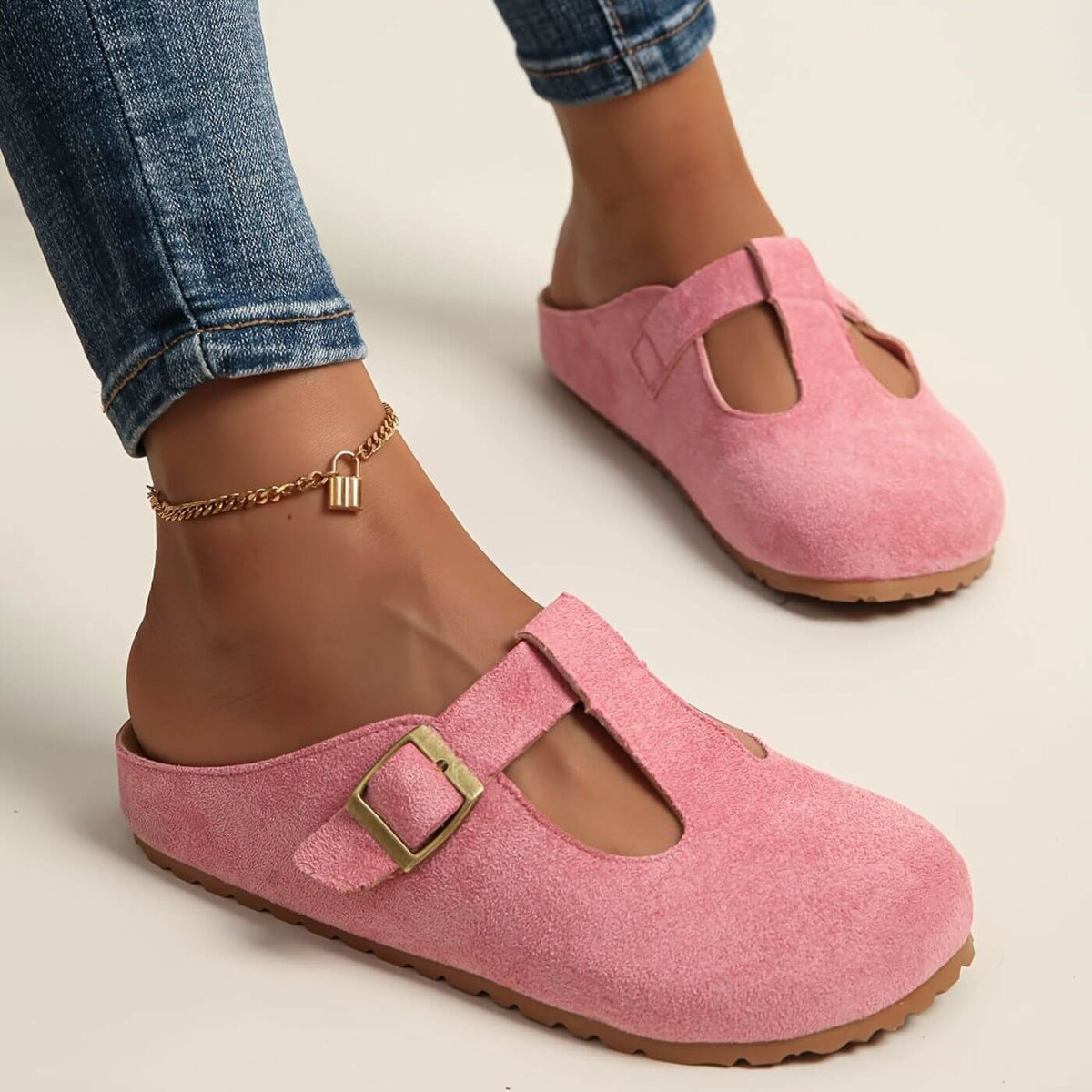 Calypso | Women’s Buckle T-Bar Clogs with Adjustable Strap