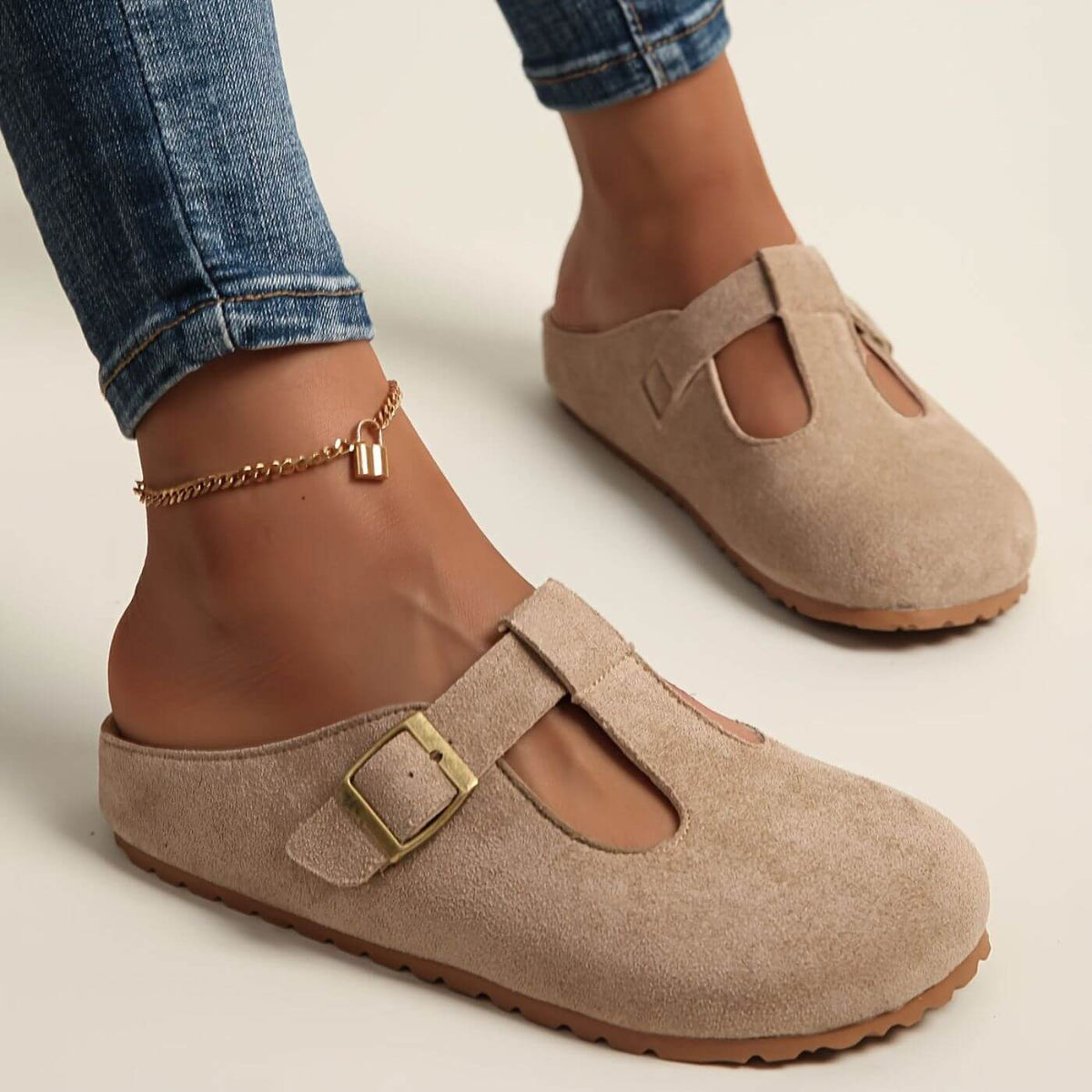 Calypso | Women’s Buckle T-Bar Clogs with Adjustable Strap