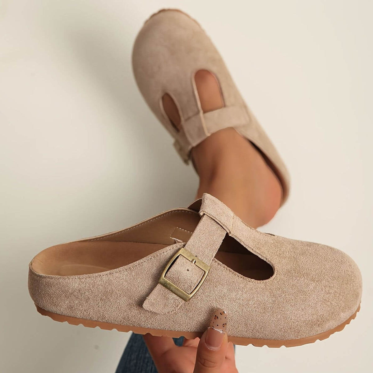 Calypso | Women’s Buckle T-Bar Clogs with Adjustable Strap