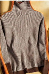 Cassia | Women's Herringbone Turtleneck Sweater