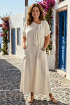 Catalina | Women's Tie Neck Short Sleeve Maxi Dress