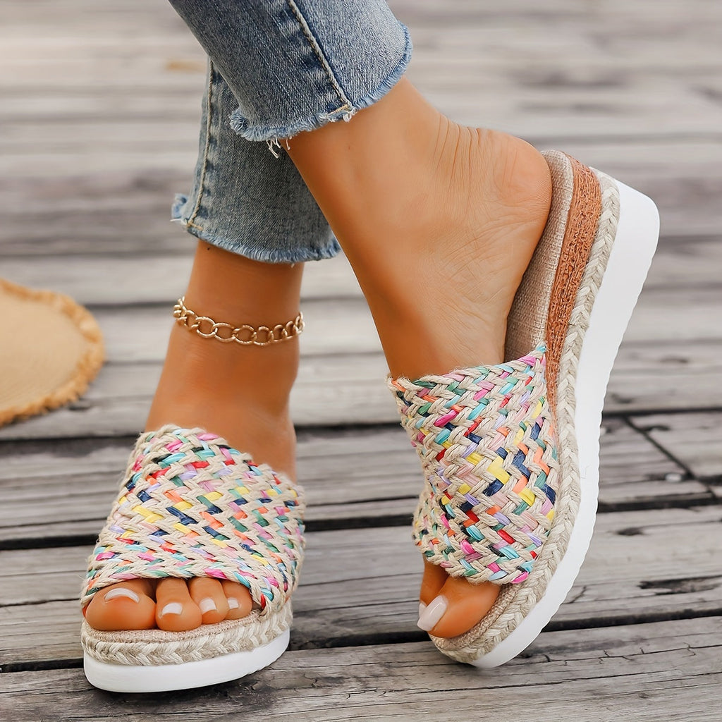 Solari | Women’s Woven Wedge Sandals with Cushioned Insole