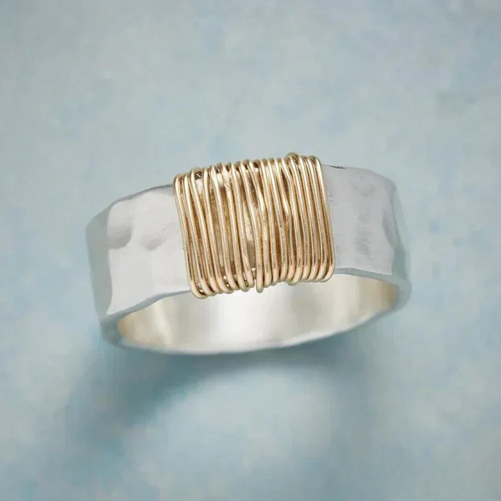 Anaiah | Women’s Silver Ring with Gold Wrap