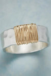 Vintage Silver Ring with Golden Threads