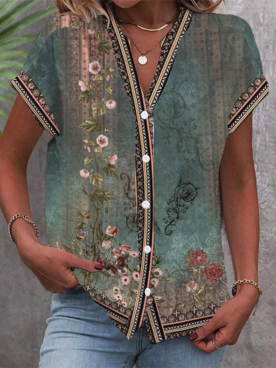 Flora | Women’s Floral Blouse with Watercolour Print