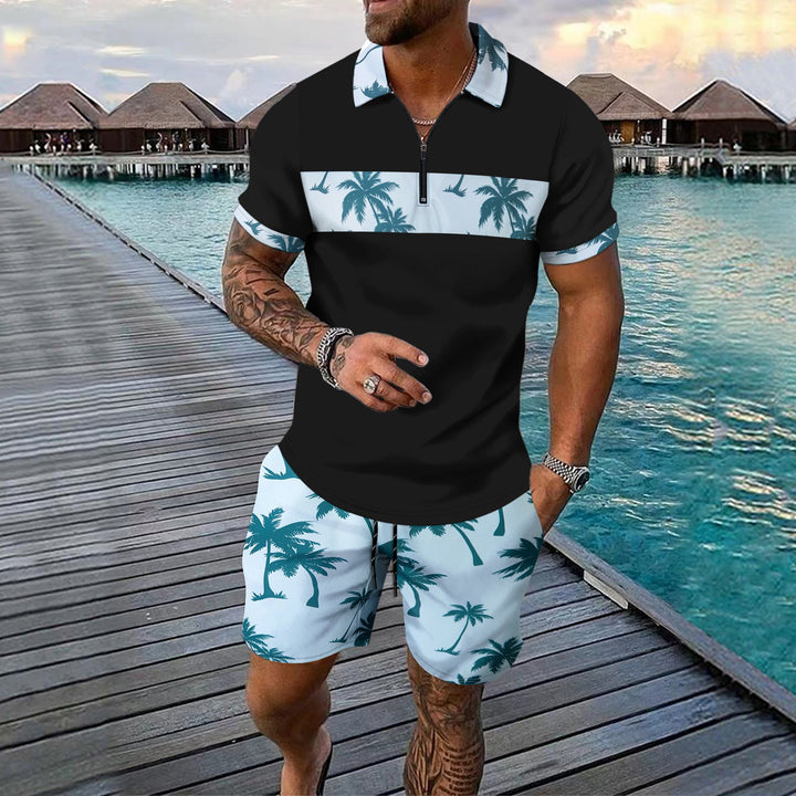 Kai Fairweather | Tropical Print Polo &amp; Shorts Set For Men